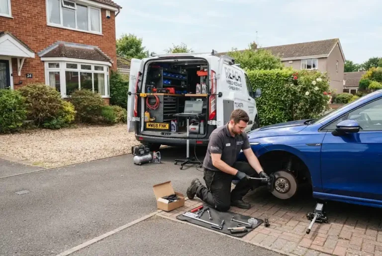 Mobile auto service provided by a professional mechanic in the UK